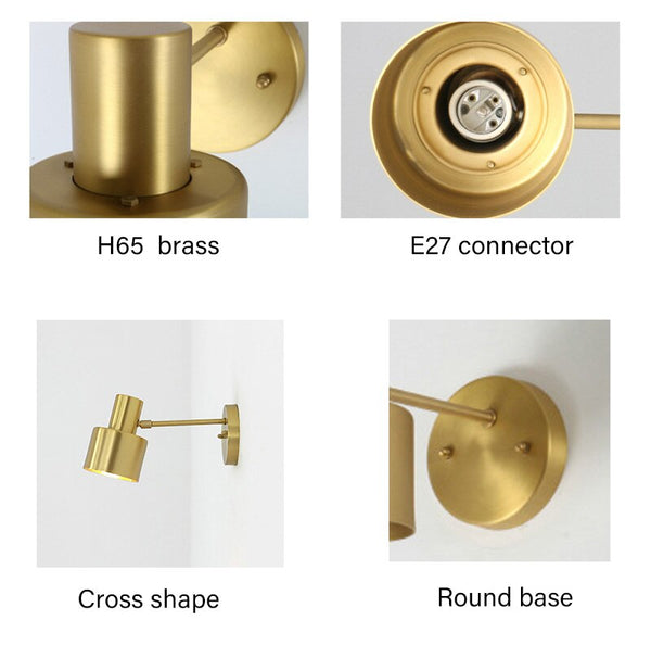 Northern Europe modern Simplicity LED wall lamp bedroom bathroom mirror all bronze wall lamp living room bedside decoration lamp