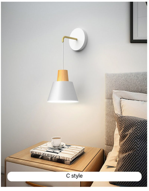 Nordic modern E27 LED wall lamp Creative simplicity sconces light indoor home kitchen bedside bedroom living room decoration