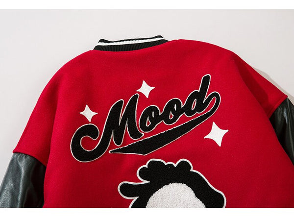 Jacket Men Furry Letter Star Leather Oversized Bomber Coats Couple All-match College Style High Street Baseball Outwear