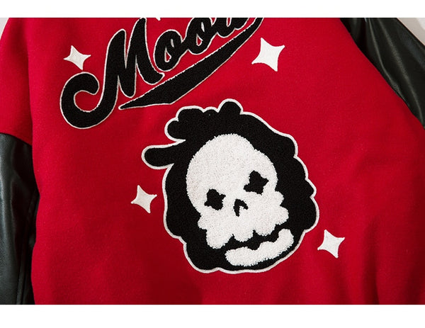 Jacket Men Furry Letter Star Leather Oversized Bomber Coats Couple All-match College Style High Street Baseball Outwear