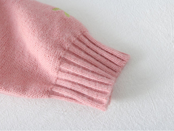 Preppy Style Floral Embroidery Knit Cardigans Sweater Women O Neck Chic Fashion Thicked Pull Femme Short Casual Coat