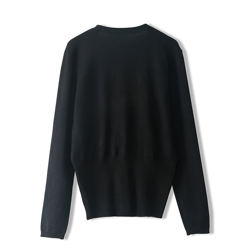 Luxury Brand Designer Autumn Sequin Embroidery Knitted Cardigan Vintage V Neck Long Sleeve Female Outerwear