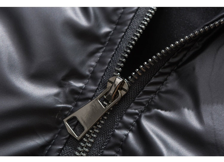 Winter Jacket Men Heart Embossing Solid Color Zipper Black Parkas Baggy Simple Fashion Cool Warm Cozy Padded Streetwear