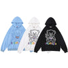 Hoodie Men Colorful Letter Embroidery Cute Bear Hooded Pullover Men Harajuku College Style Sweatshirt Couple Streetwear