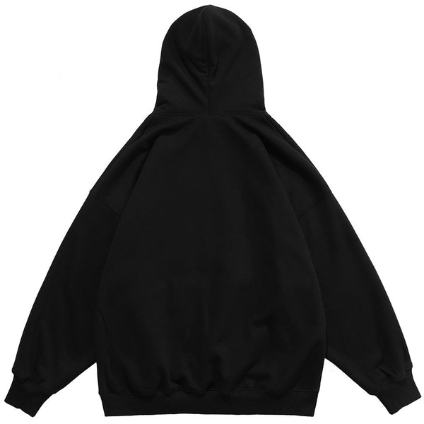 Hoodies Men Scary Skeleton Bone Print Plus Velvet Pullover Couple Oversize Gothic Diablo Style Punk Harajuku Streetwear