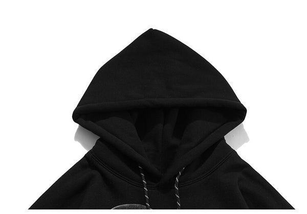 Hoodies Men Scary Skeleton Bone Print Plus Velvet Pullover Couple Oversize Gothic Diablo Style Punk Harajuku Streetwear