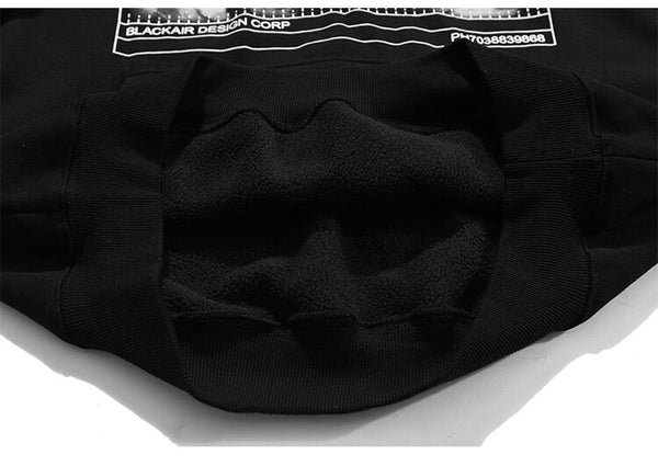 Hoodies Men Scary Skeleton Bone Print Plus Velvet Pullover Couple Oversize Gothic Diablo Style Punk Harajuku Streetwear