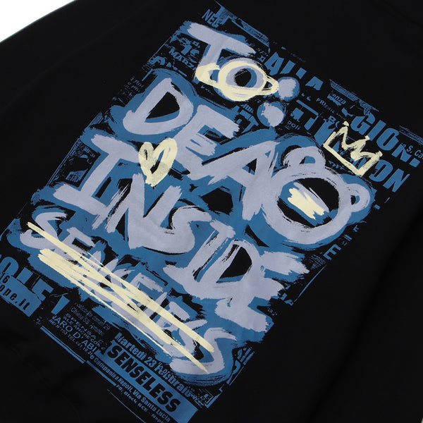 Hoodie Men Graffiti Letter Illustration Fleece Pullovers High Street All-match Casual Tops Baggy Cozy Unisex Streetwear