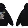Hoodie Men Cartoon Comics Repairman Star-shaped Print Pullovers Couple Harajuku Fashion Varsity Casual Loose Streetwear