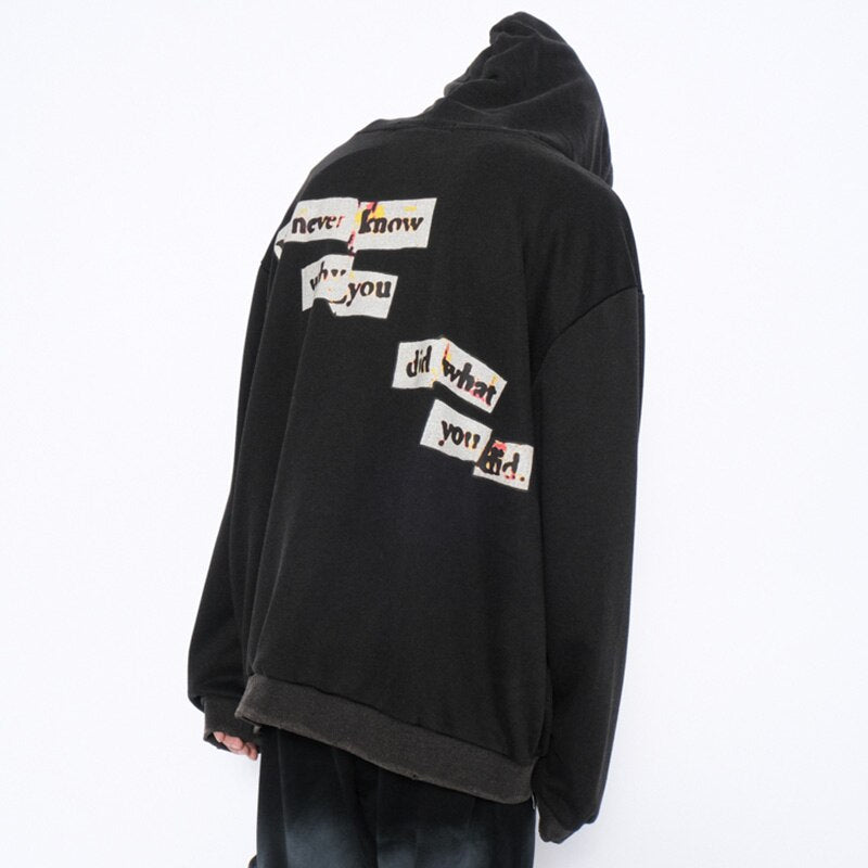 Hoodie Men Cartoon Comics Graffiti Letter Print Pullover Couple Hipster Punk Harajuku High Street Loose Tops Streetwear