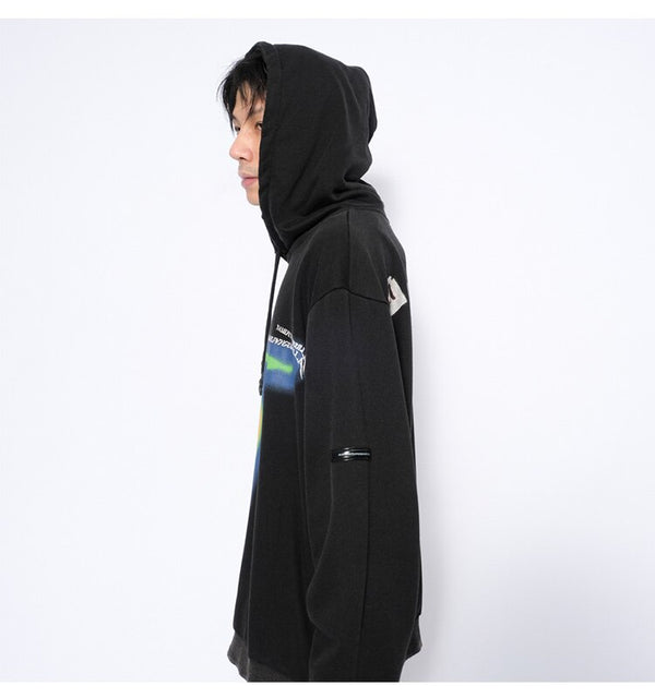 Hoodie Men Cartoon Comics Graffiti Letter Print Pullover Couple Hipster Punk Harajuku High Street Loose Tops Streetwear