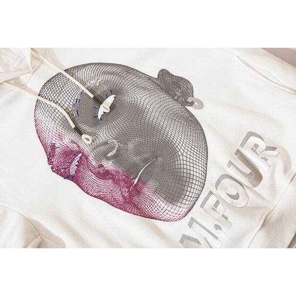 Hoodie Men Abstract Graphics Printed Fleece Pullovers Sweatshirt Couple Hipster Cool High Street Hooded Tops Streetwear