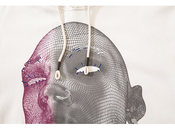 Hoodie Men Abstract Graphics Printed Fleece Pullovers Sweatshirt Couple Hipster Cool High Street Hooded Tops Streetwear