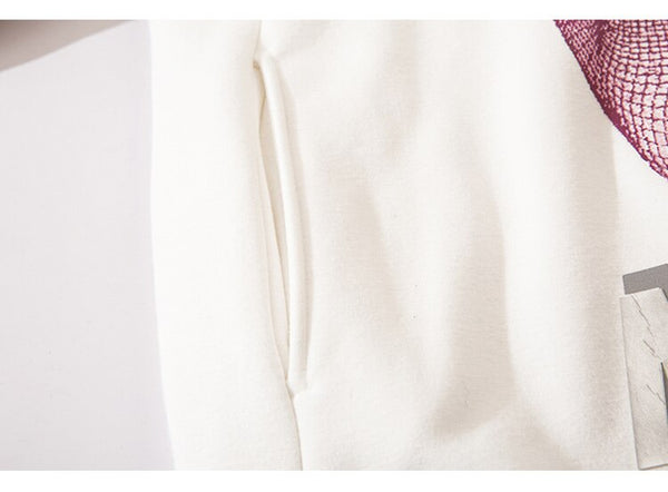 Hoodie Men Abstract Graphics Printed Fleece Pullovers Sweatshirt Couple Hipster Cool High Street Hooded Tops Streetwear