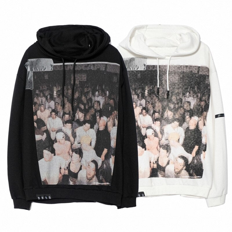 Hoodie Men Hip Hop Boys Hooded Tops Harajuku Hipster High Street Sweatshirt Couple Casual Oversized All-match Pullovers