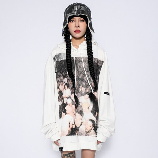 Hoodie Men Hip Hop Boys Hooded Tops Harajuku Hipster High Street Sweatshirt Couple Casual Oversized All-match Pullovers