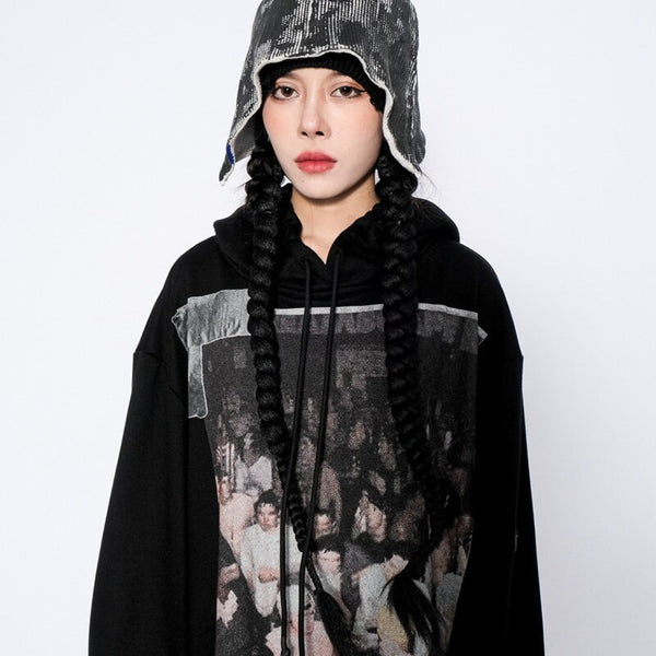 Hoodie Men Hip Hop Boys Hooded Tops Harajuku Hipster High Street Sweatshirt Couple Casual Oversized All-match Pullovers