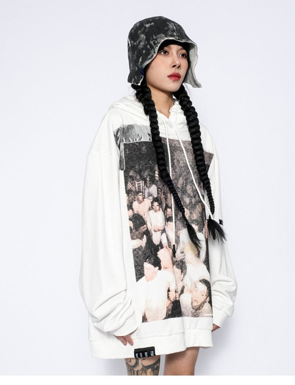 Hoodie Men Hip Hop Boys Hooded Tops Harajuku Hipster High Street Sweatshirt Couple Casual Oversized All-match Pullovers