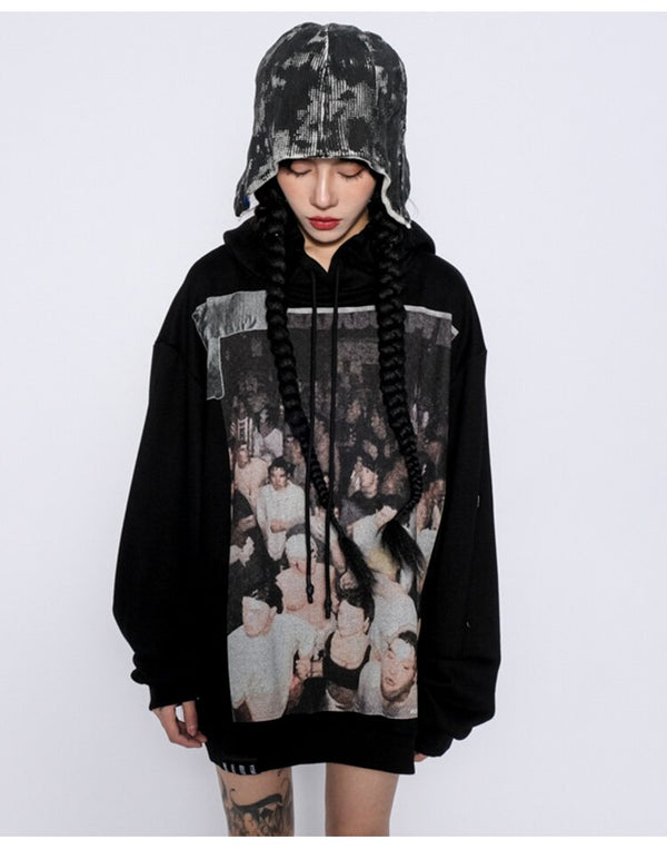 Hoodie Men Hip Hop Boys Hooded Tops Harajuku Hipster High Street Sweatshirt Couple Casual Oversized All-match Pullovers