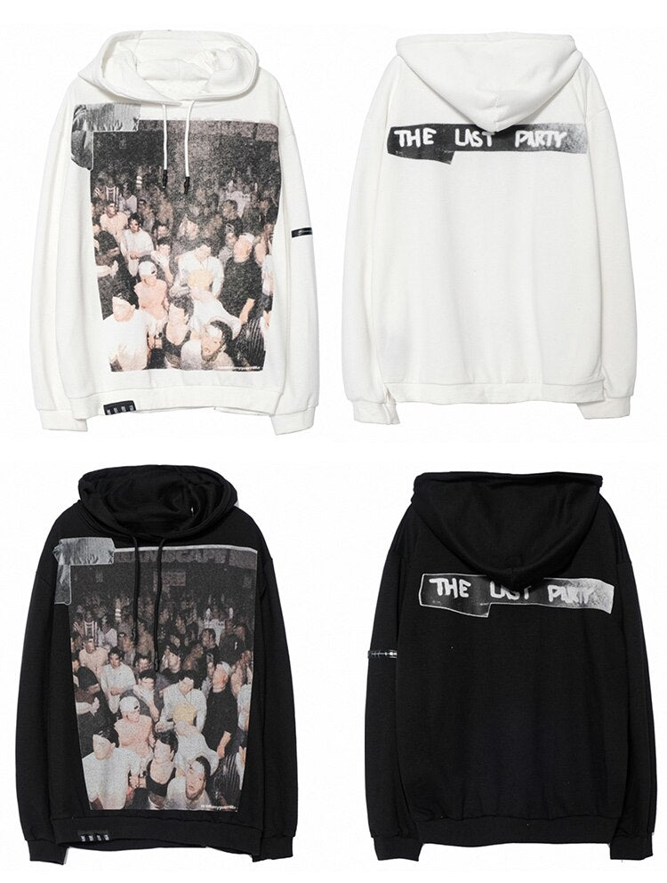 Hoodie Men Hip Hop Boys Hooded Tops Harajuku Hipster High Street Sweatshirt Couple Casual Oversized All-match Pullovers