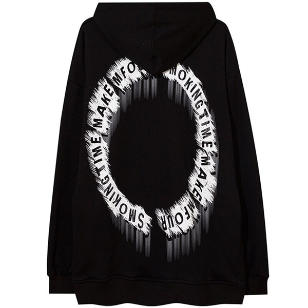 Hoodie Men Movie Illustration Fleece Hooded Tops Harajuku Hipster Folk-custom Couple Casual Oversize All-match Pullover