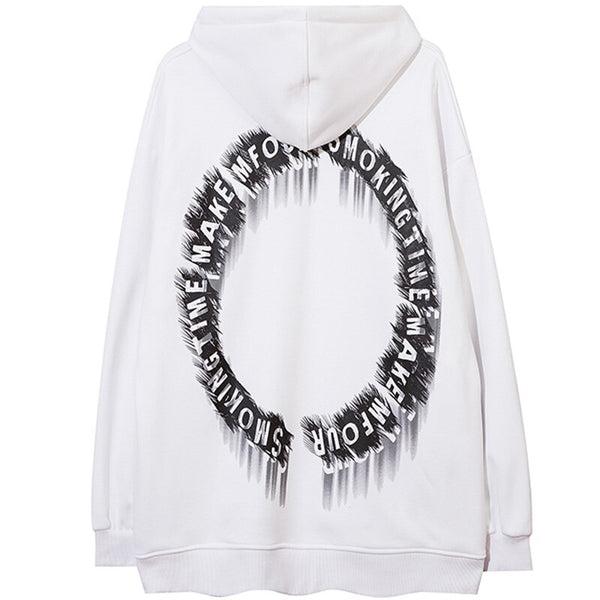 Hoodie Men Movie Illustration Fleece Hooded Tops Harajuku Hipster Folk-custom Couple Casual Oversize All-match Pullover