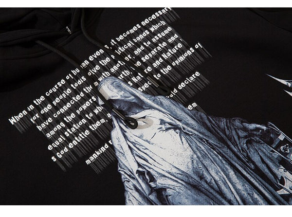 Hoodie Men Movie Illustration Fleece Hooded Tops Harajuku Hipster Folk-custom Couple Casual Oversize All-match Pullover