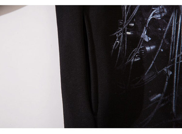 Hoodie Men Movie Illustration Fleece Hooded Tops Harajuku Hipster Folk-custom Couple Casual Oversize All-match Pullover