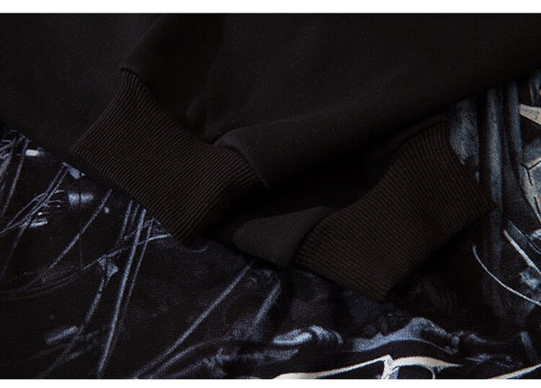 Hoodie Men Movie Illustration Fleece Hooded Tops Harajuku Hipster Folk-custom Couple Casual Oversize All-match Pullover