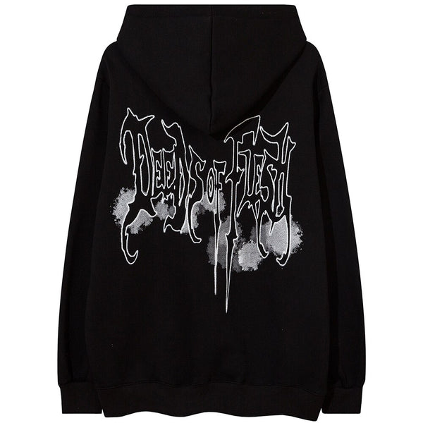 Hoodie Men Scary Demon Punk Letter Fleece Warm Pullover Diablo Style Punk Cool Harajuku Tops Casual Oversize Streetwear