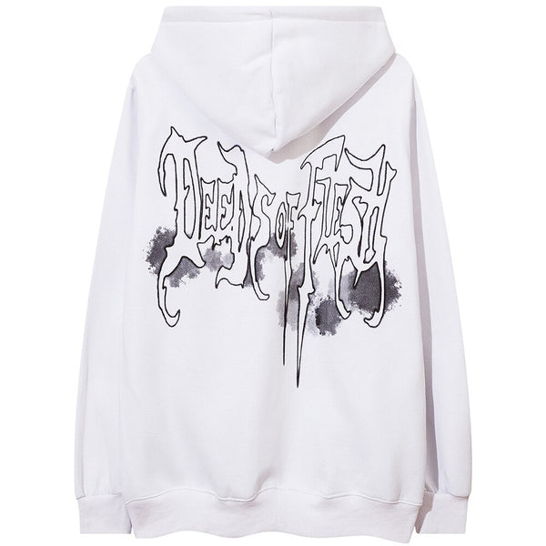 Hoodie Men Scary Demon Punk Letter Fleece Warm Pullover Diablo Style Punk Cool Harajuku Tops Casual Oversize Streetwear