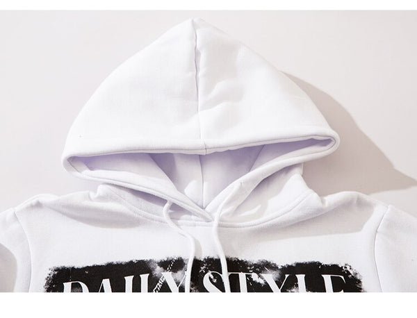 Hoodie Men Scary Demon Punk Letter Fleece Warm Pullover Diablo Style Punk Cool Harajuku Tops Casual Oversize Streetwear