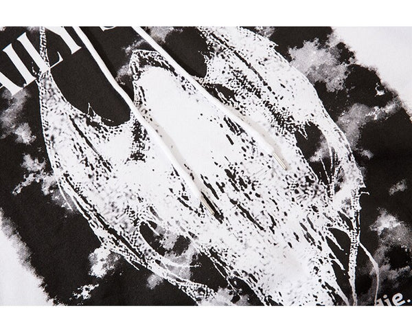 Hoodie Men Scary Demon Punk Letter Fleece Warm Pullover Diablo Style Punk Cool Harajuku Tops Casual Oversize Streetwear