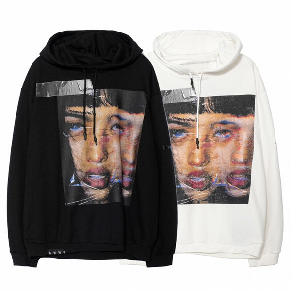 Hoodie Men Rock Gothic Girl Punk Letter Hooded Tops Hip Hop Harajuku Hipster Couple Casual Oversized All-match Pullover