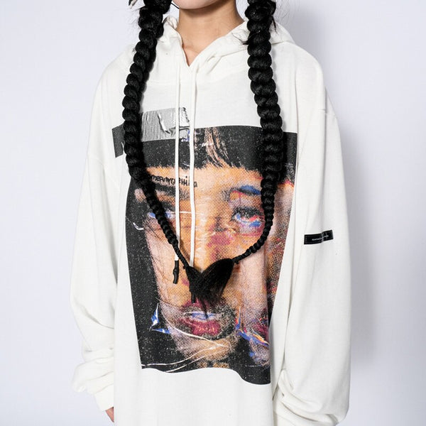 Hoodie Men Rock Gothic Girl Punk Letter Hooded Tops Hip Hop Harajuku Hipster Couple Casual Oversized All-match Pullover