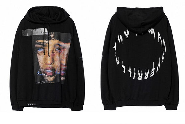 Hoodie Men Rock Gothic Girl Punk Letter Hooded Tops Hip Hop Harajuku Hipster Couple Casual Oversized All-match Pullover