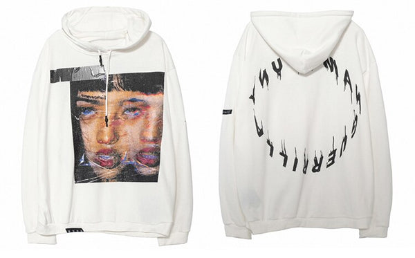 Hoodie Men Rock Gothic Girl Punk Letter Hooded Tops Hip Hop Harajuku Hipster Couple Casual Oversized All-match Pullover