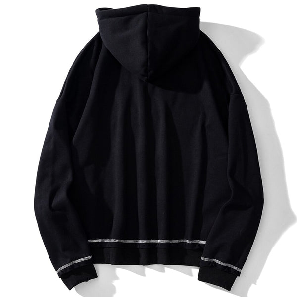 Hoodie Men Gothic Letter Comics Print Fleece Warm Pullover Couple Hipster Punk Cool High Street Hooded Tops Streetwear