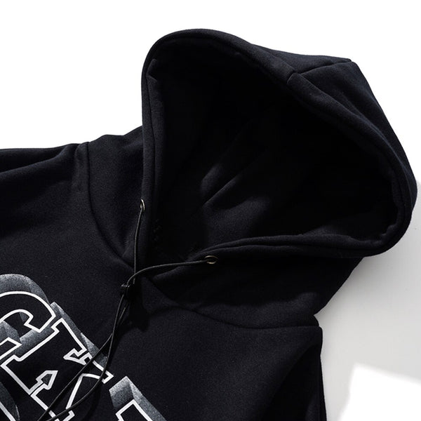 Hoodie Men Gothic Letter Comics Print Fleece Warm Pullover Couple Hipster Punk Cool High Street Hooded Tops Streetwear