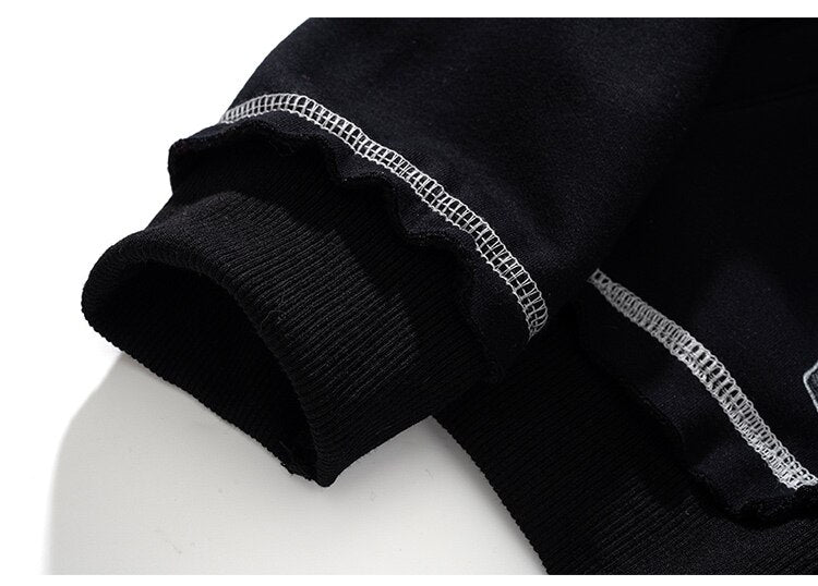 Hoodie Men Gothic Letter Comics Print Fleece Warm Pullover Couple Hipster Punk Cool High Street Hooded Tops Streetwear
