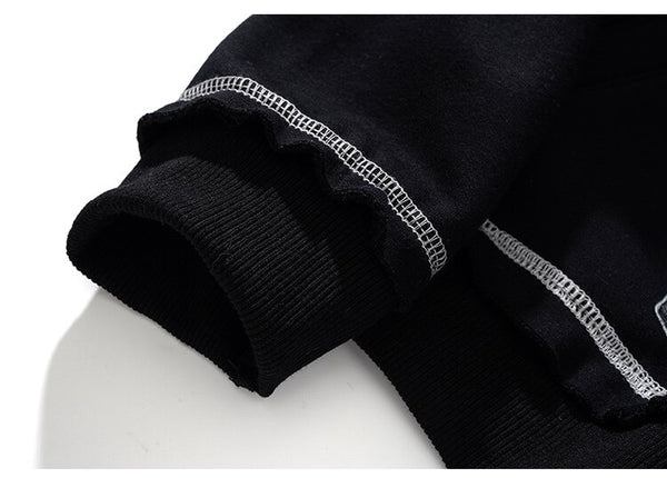 Hoodie Men Gothic Letter Comics Print Fleece Warm Pullover Couple Hipster Punk Cool High Street Hooded Tops Streetwear