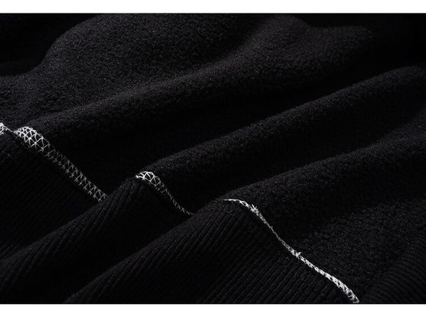 Hoodie Men Gothic Letter Comics Print Fleece Warm Pullover Couple Hipster Punk Cool High Street Hooded Tops Streetwear