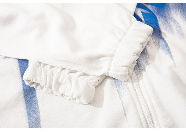 Hoodie Men Inkjet Letter Retro Portrait Print Pullovers High Street All-match Casual Coats Baggy Cozy Couple Streetwear