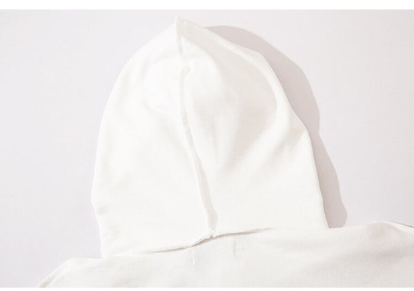 Hoodie Men Inkjet Letter Retro Portrait Print Pullovers High Street All-match Casual Coats Baggy Cozy Couple Streetwear