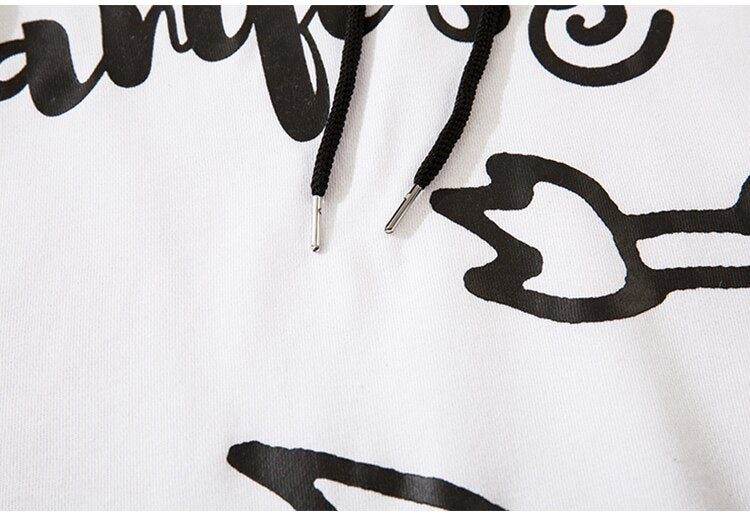 Hoodie Men Patchwork Color Cartoon Graffiti Hooded Pullover Autumn Casual Oversized Fashion Harajuku Streetwear Couple