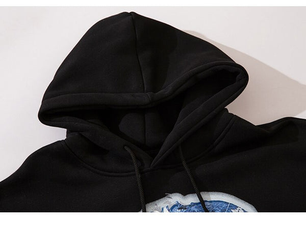 Hoodie Men Statue Harajuku Letter Fleece Pullover College Style All-match Casual Cozy Fashion Hipster Streetwear Couple