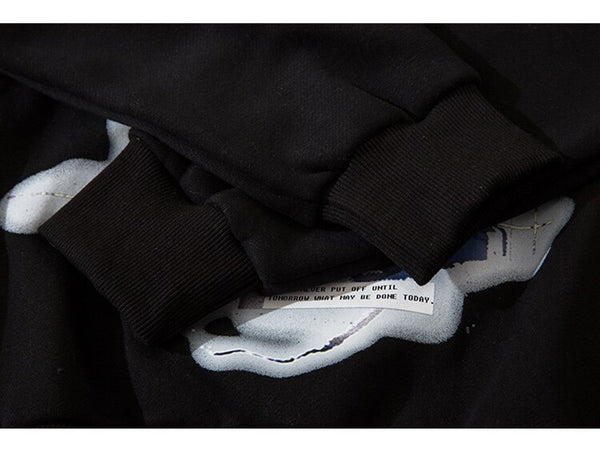 Hoodie Men Statue Harajuku Letter Fleece Pullover College Style All-match Casual Cozy Fashion Hipster Streetwear Couple