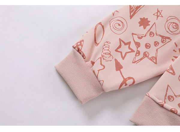 Hoodie Men Cute Funny Letter Star Graffiti Fleece Pullovers College Style All-match Casual Loose Tops Streetwear Couple