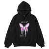 Hoodie Men Purple Gradient Butterfly Letter Printed Pullover Winter Oversize Hip Hop Fashion Harajuku Sweatshirt Winter