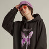 Hoodie Men Purple Gradient Butterfly Letter Printed Pullover Winter Oversize Hip Hop Fashion Harajuku Sweatshirt Winter